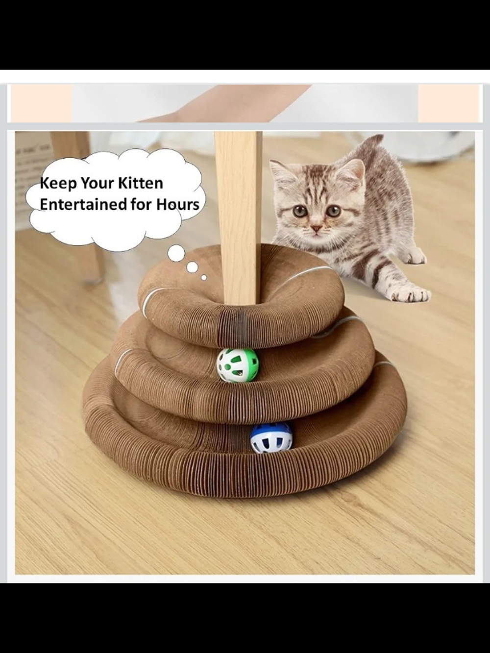 Interactive 😺 Cat Toy Puzzle with Red & White Balls